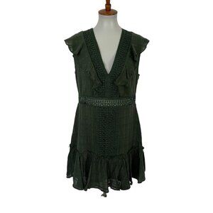 Chic Forest Green Ruffled Dress